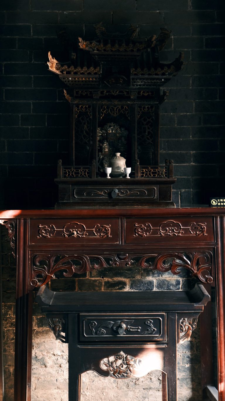 Intricate interior details of a traditional Chinese building near Ming Xianling.