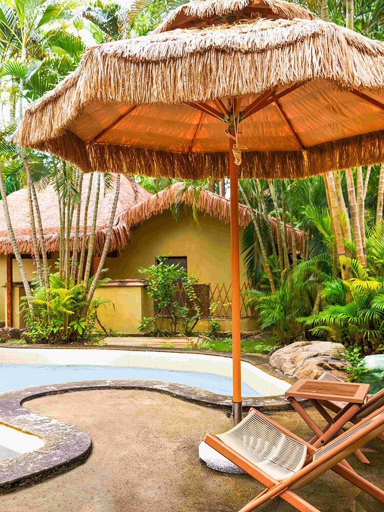Relaxing beach setup at Romantic Coast, a highlight of the Guangdong Self-Drive Tour.